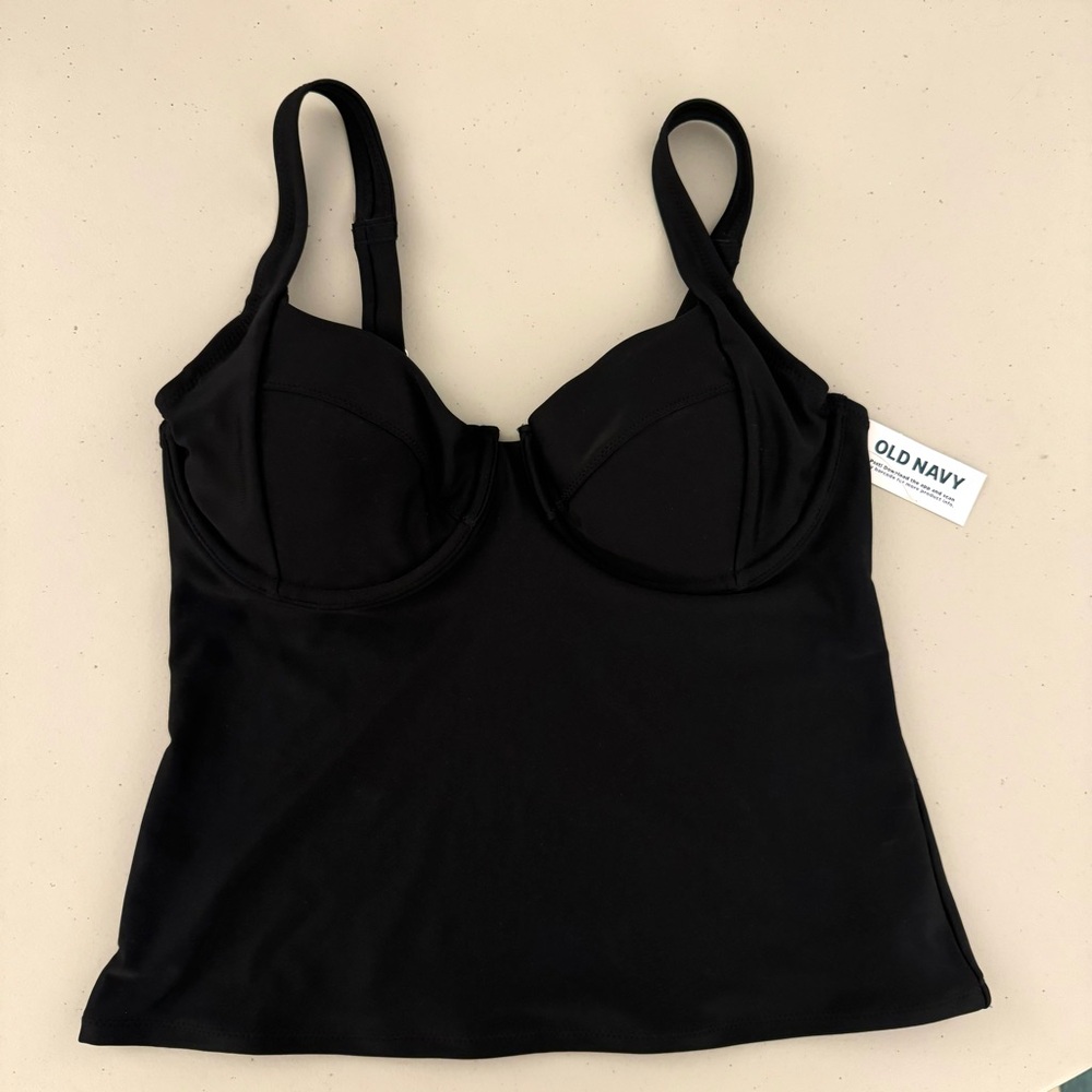 Old Navy - NWT - Underwire Tankini Swim Top in Black - M - Picture 7 of 10